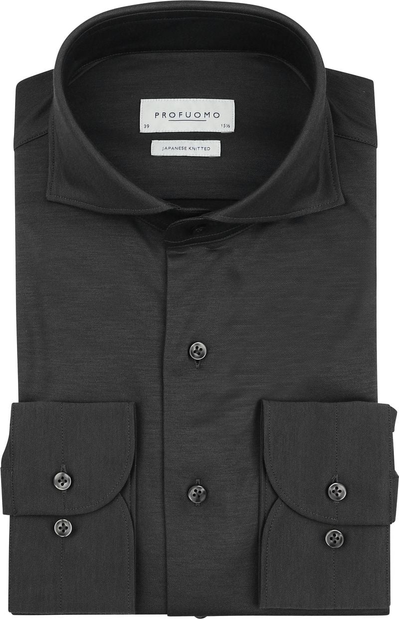 Profuomo Japanese Knitted Hemd Anthrazit - Größe 42 günstig online kaufen