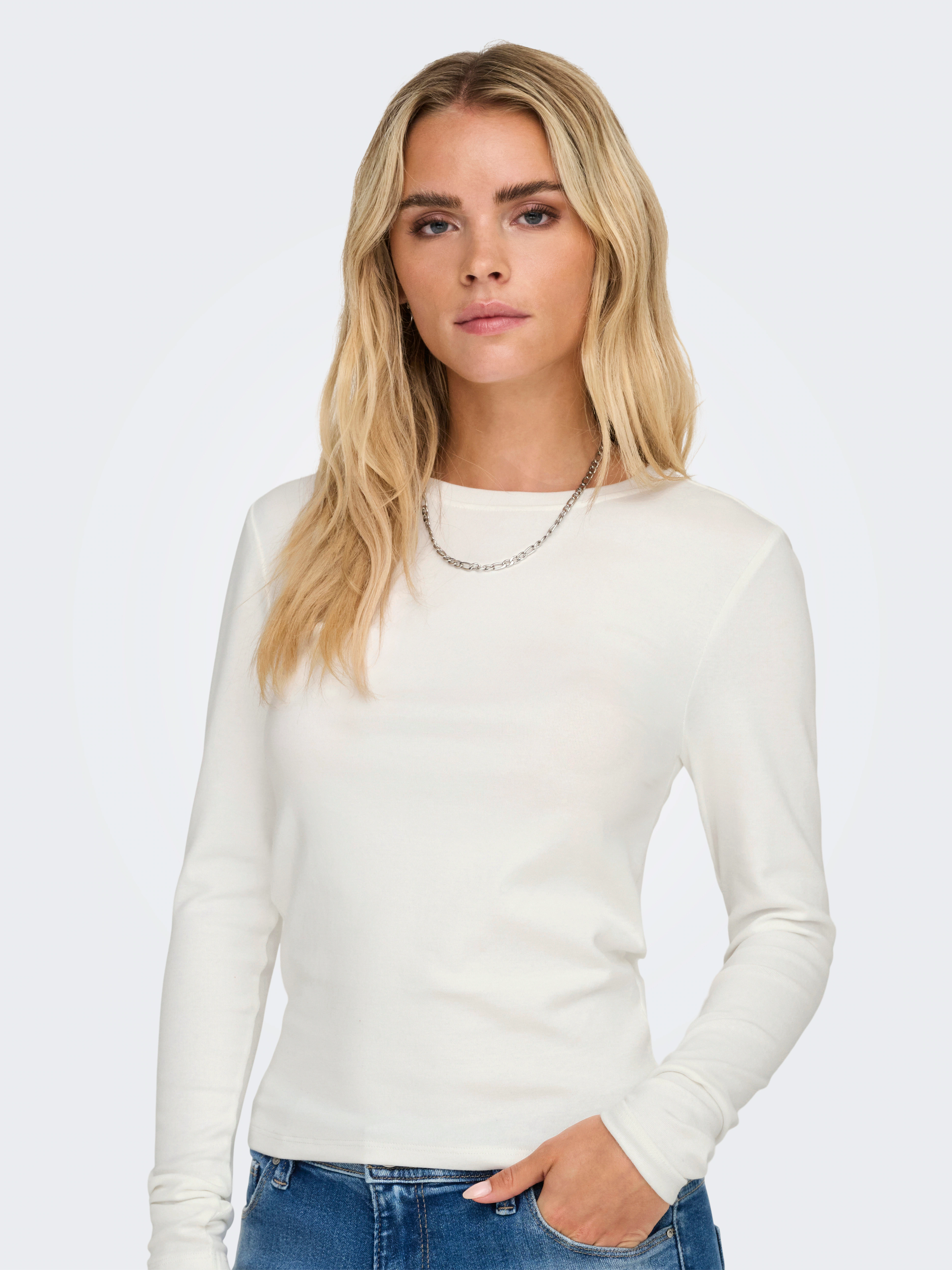 ONLY Langarmshirt ONLRILEY O-NECK L/S TOP JRS günstig online kaufen