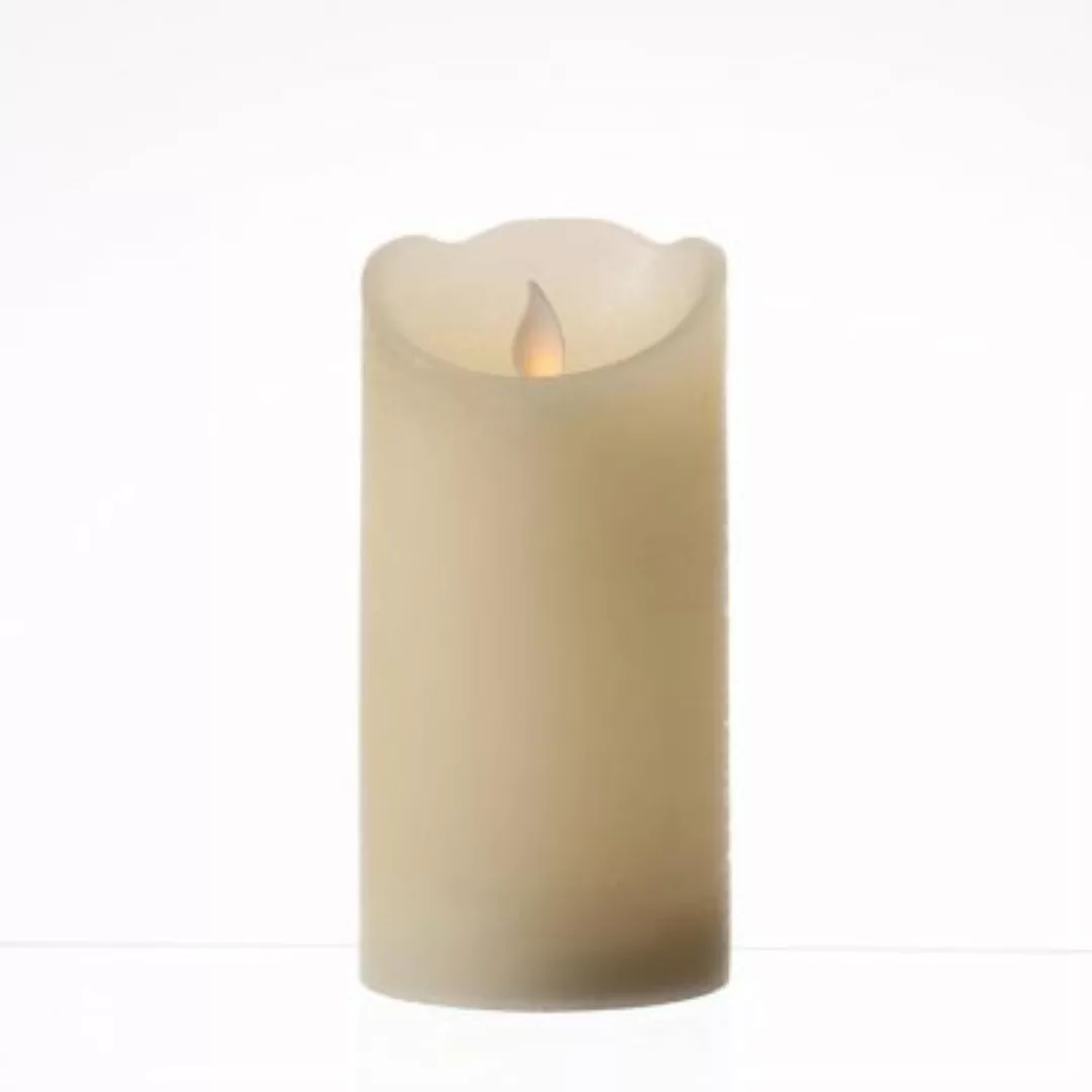 MARELIDA LED Kerze Twinkle Echtwachs bewegte Flamme D: 7,5cm H: 12,5cm crem günstig online kaufen