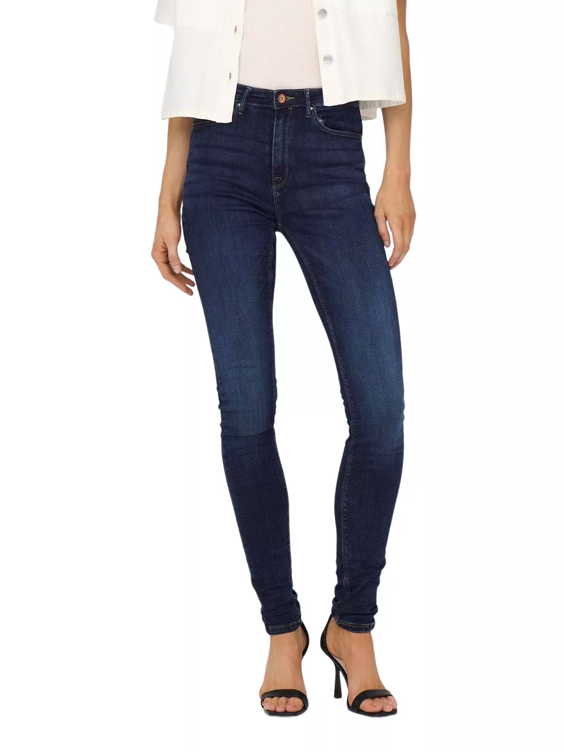 Only Damen Jeans onlPAOLA HW SK DNM JEANS AZGZ878 - Skinny Fit - Blau - Dar günstig online kaufen