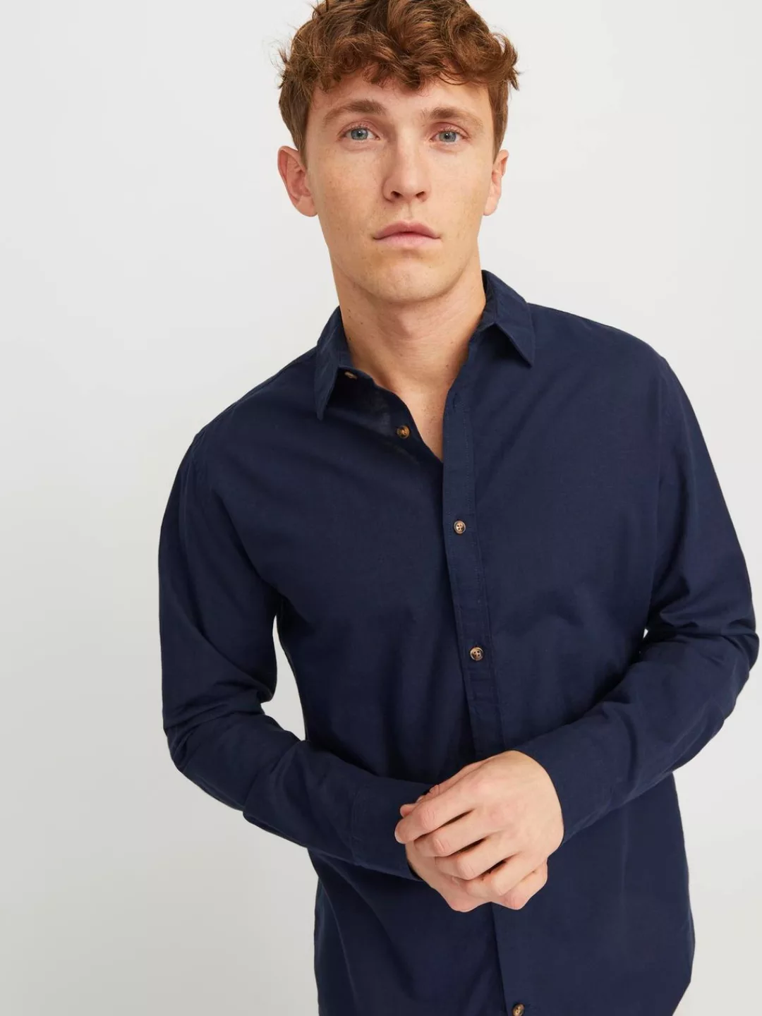 Jack & Jones Langarmhemd "JJESUMMER LINEN BLEND SHIRT LS SN" günstig online kaufen