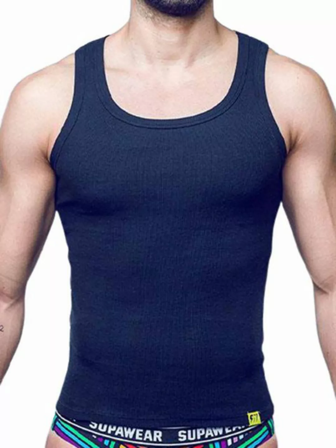 Supawear T-Shirt Supawear Ribbed Slashed Singlet Tank Top Black XL günstig online kaufen