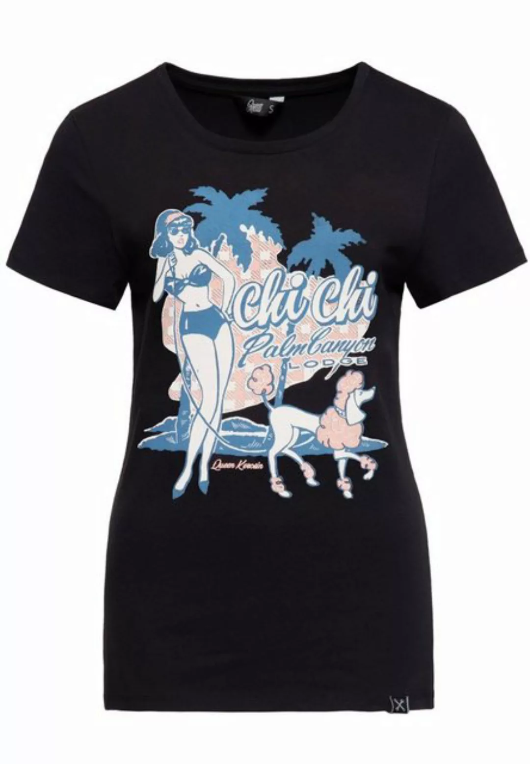 QueenKerosin Print-Shirt Chi Chi Beach Poodle (1-tlg) mit vintage Front Pri günstig online kaufen