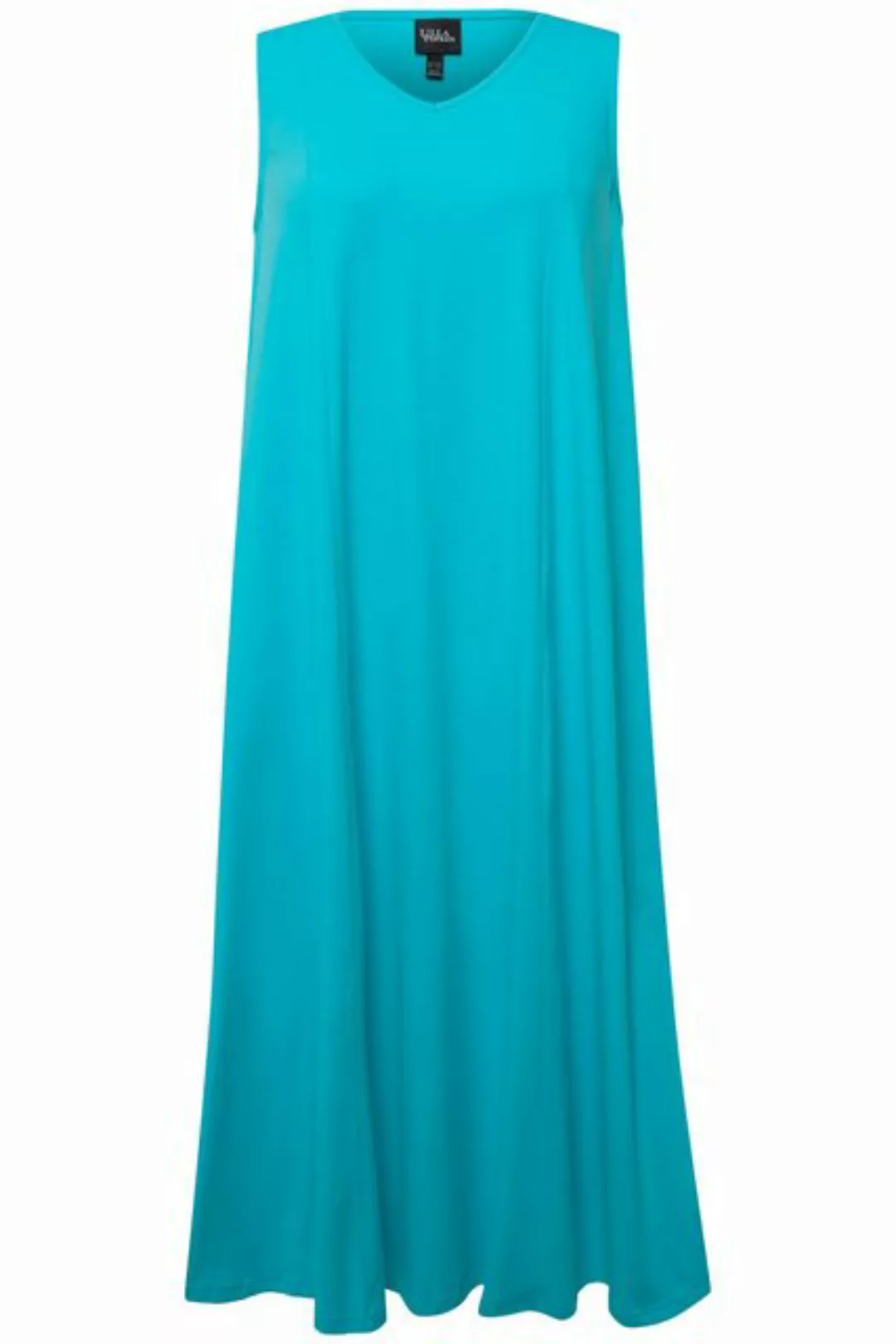 Ulla Popken Sommerkleid Jersey-Maxikleid A-Linie V-Ausschnitt ärmellos günstig online kaufen