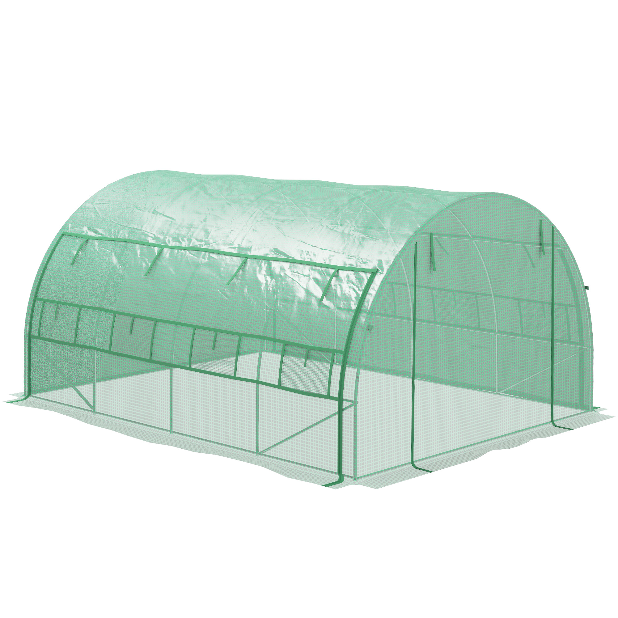 Outsunny Foliengewächshaus Polytunnel 3,97x3x2m, begehbar mit UV-Schutz, au günstig online kaufen