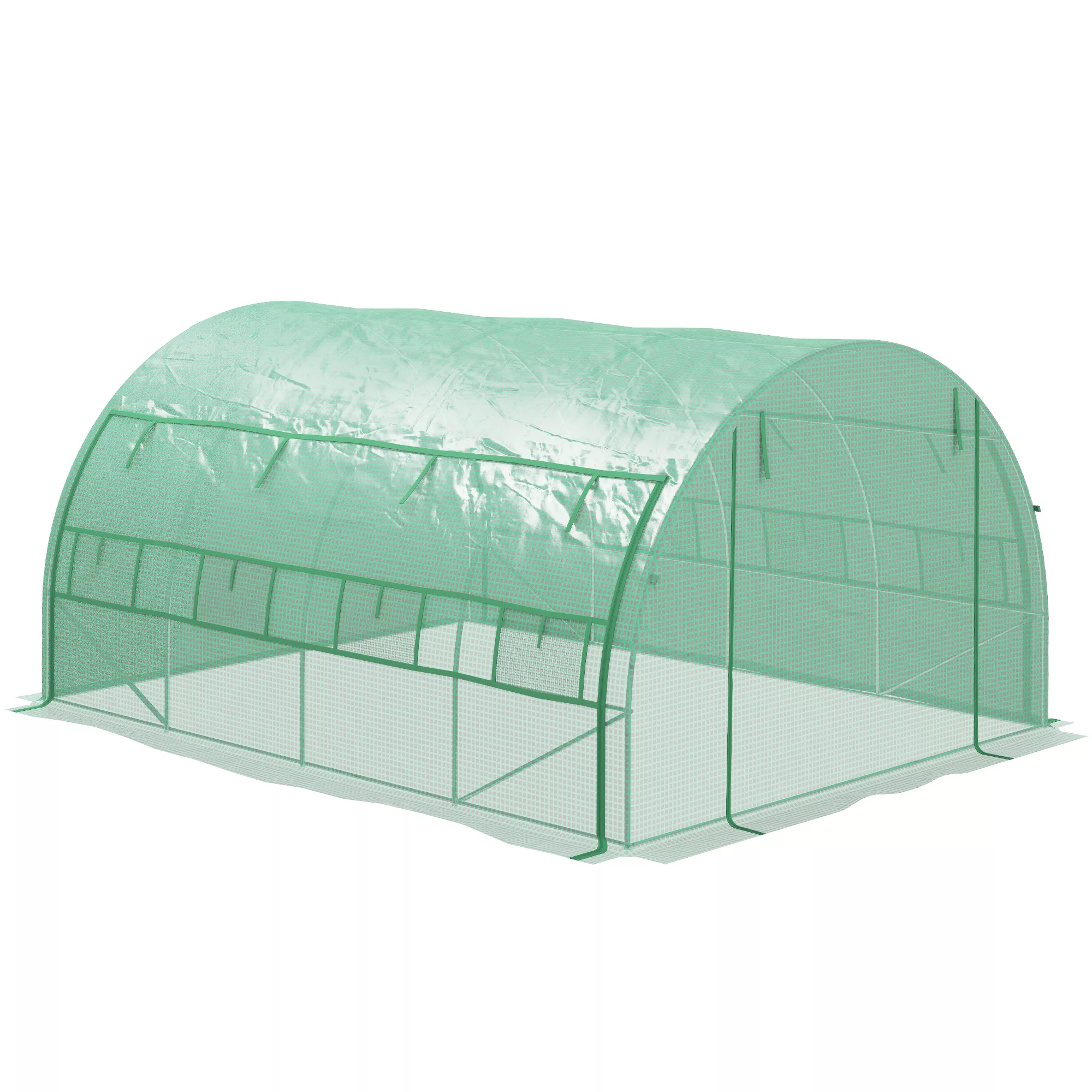 Outsunny Foliengewächshaus Polytunnel 3,97x3x2m, begehbar mit UV-Schutz, au günstig online kaufen