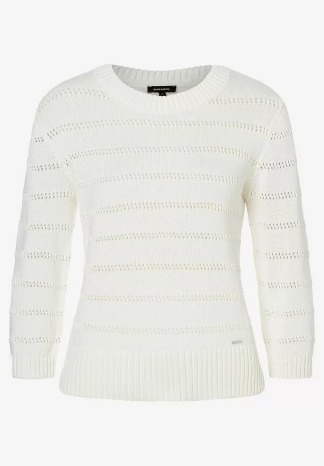 MORE&MORE Rundhalspullover Ajourpullover günstig online kaufen