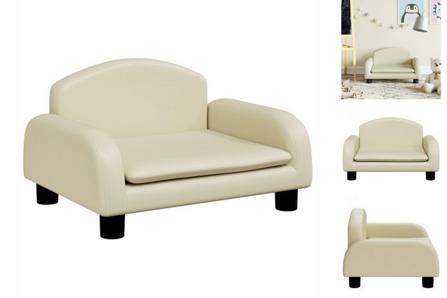 vidaXL Kindersofa Kindersofa Creme 50x40x30 cm Kunstleder Kindercouch Kinde günstig online kaufen