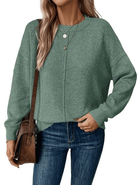 Nebelmeer Strickpullover Pullover Modischer Pullover Damen Lässiger Lockere günstig online kaufen