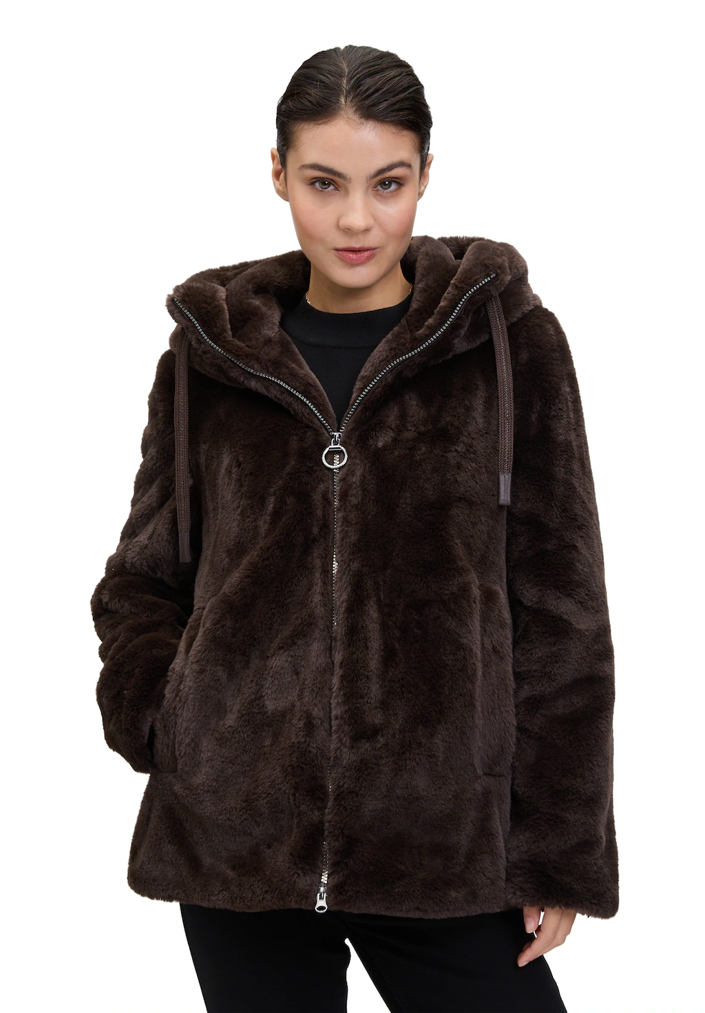 Betty Barclay Plüschjacke "Betty Barclay Damen Plüschjacke mit Kapuze", mit günstig online kaufen
