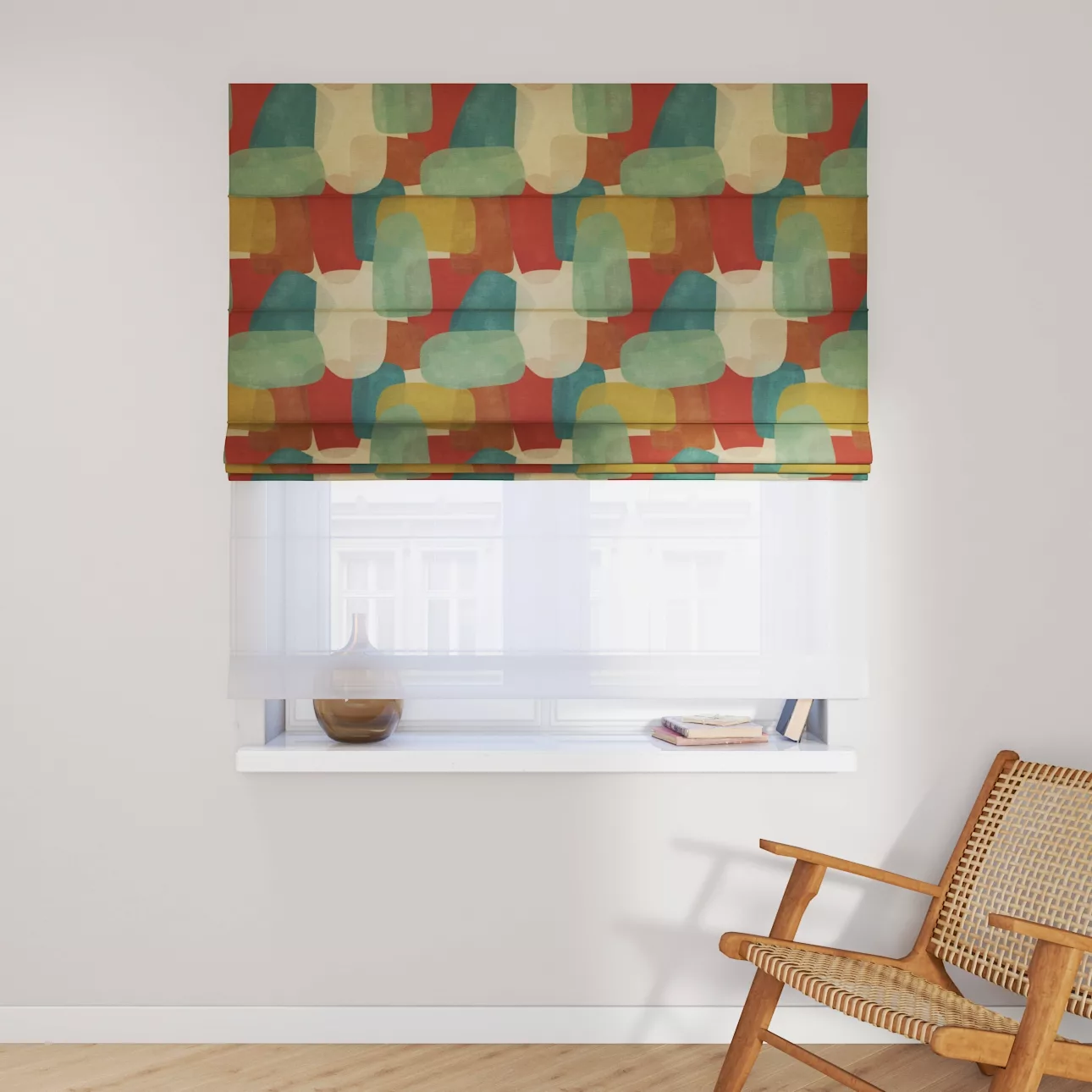 Dekoria Doppelraffrollo Duo, grün-rot, 110 x 150 cm günstig online kaufen