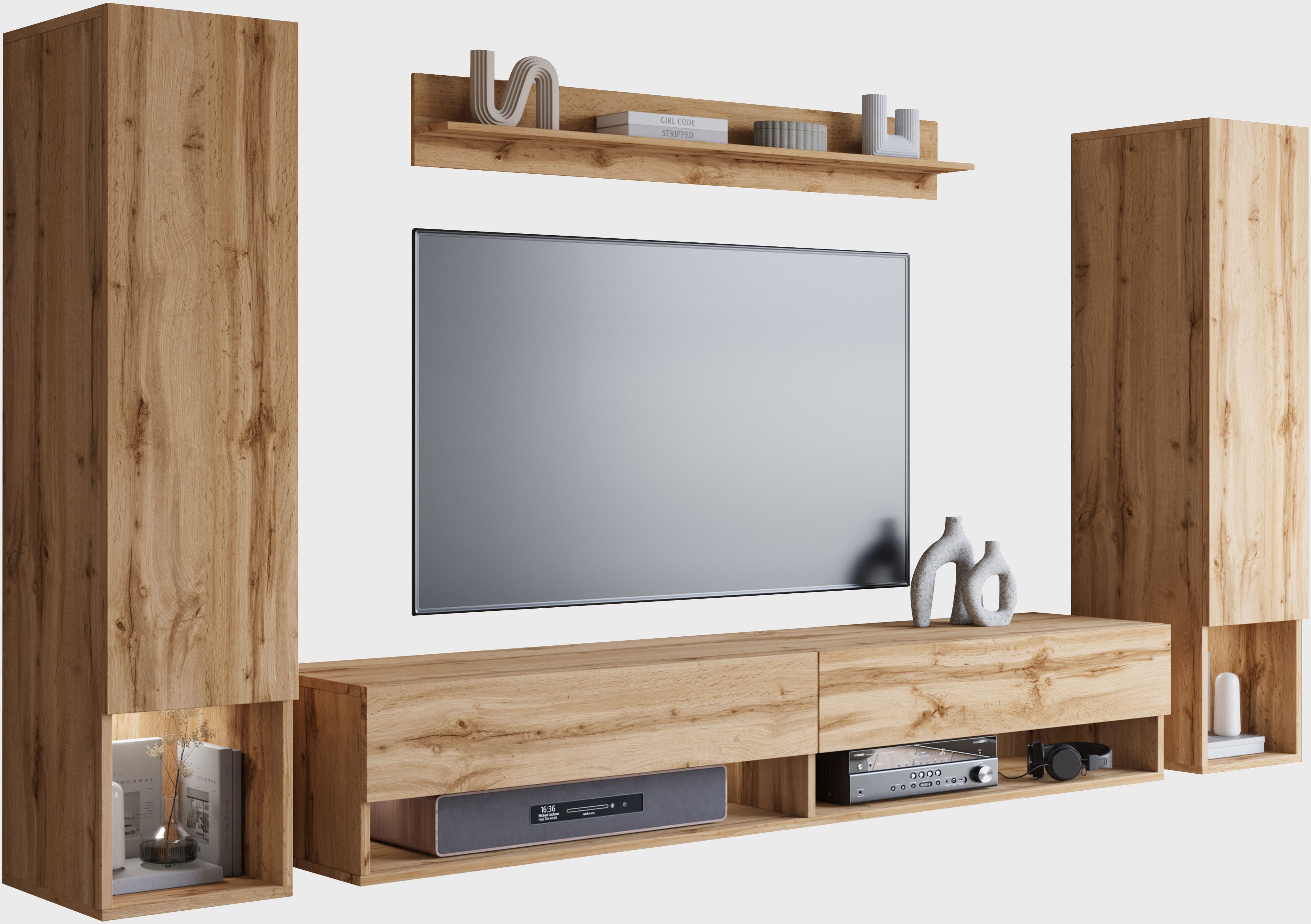 INOSIGN Wohnwand "AMADEO II", (Komplett-Set, 4 St.), Vitrine Türanschlag li günstig online kaufen