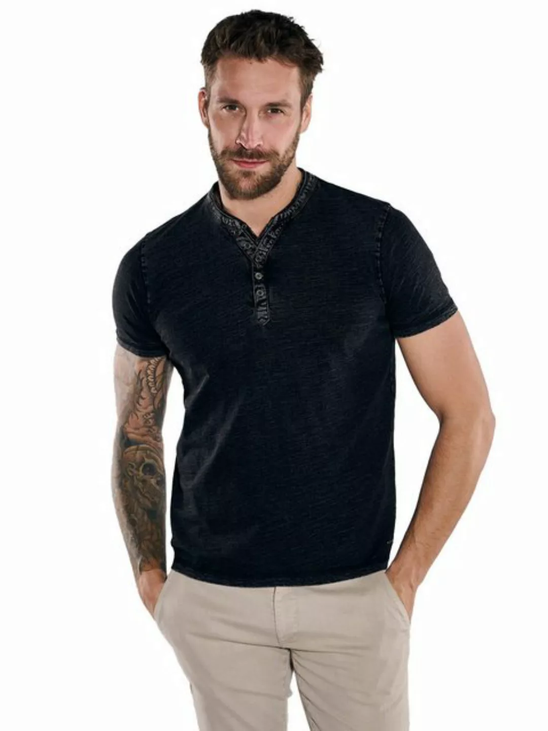 emilio adani T-Shirt Henley-Shirt uni günstig online kaufen