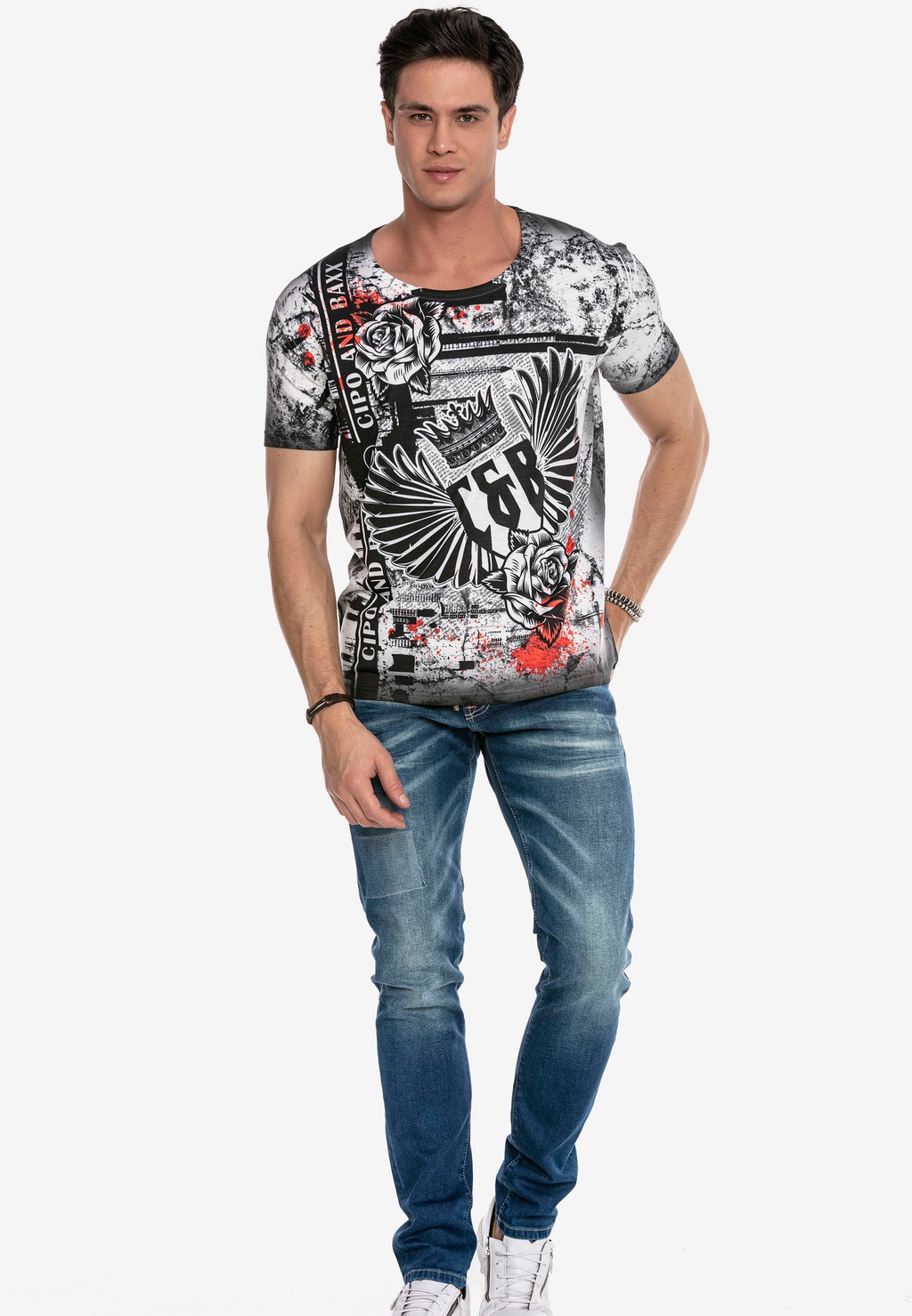 Cipo & Baxx T-Shirt "CT628", mit coolem Allover-Print günstig online kaufen