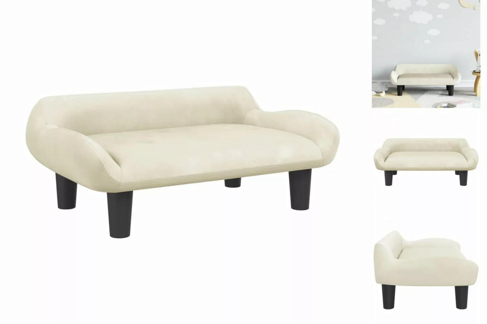 vidaXL Kindersofa Kindersofa Creme 70x40x24 cm Samt Kindercouch Kindermöbel günstig online kaufen