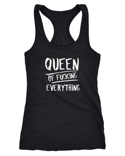 MoonWorks Tanktop Damen Tanktop mit Spruch Queen of Fucking Everything Race günstig online kaufen