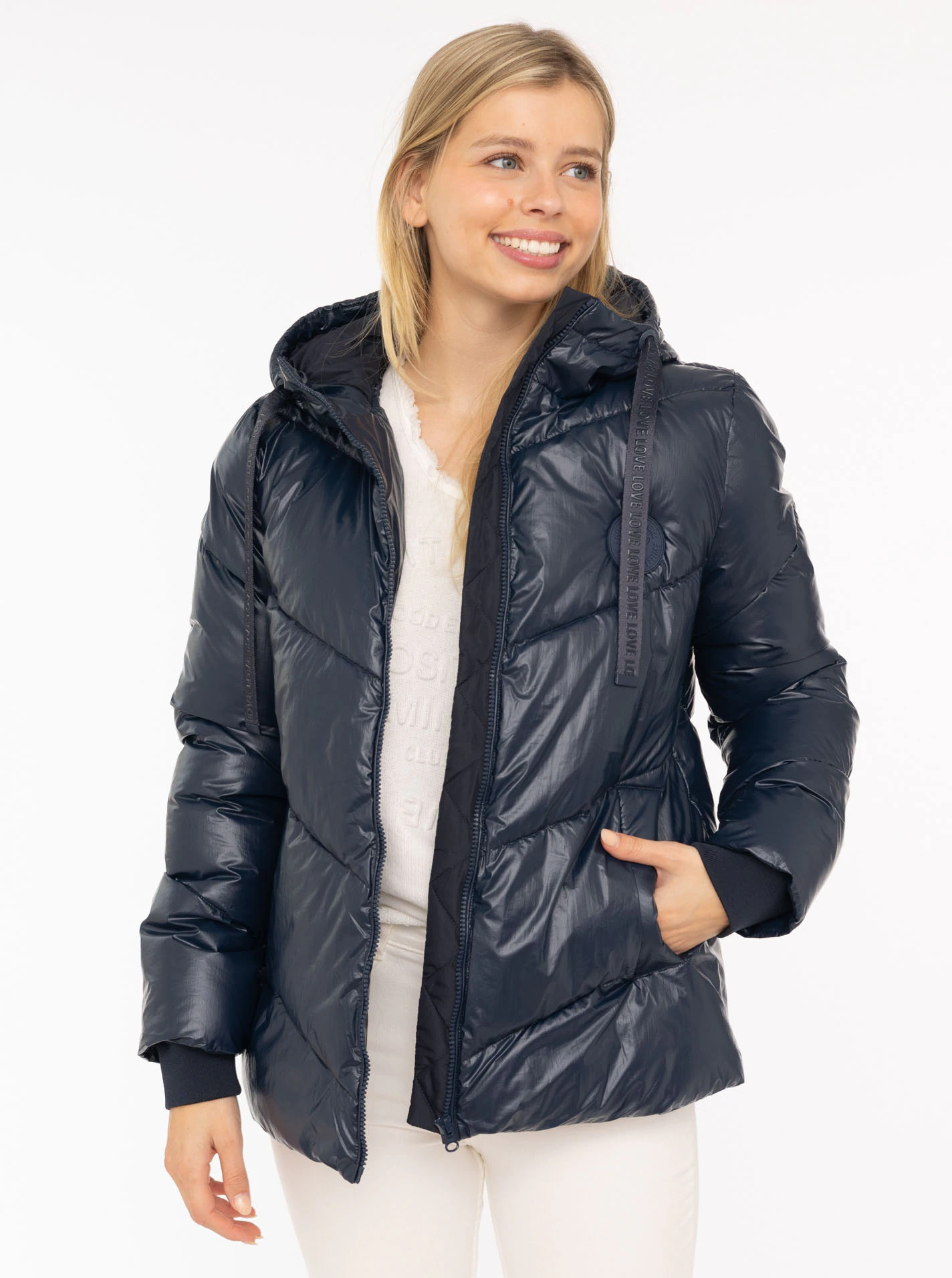 Zwillingsherz Steppjacke ""Zwillingsherz"", mit Kapuze, glänzend, Kapuze, H günstig online kaufen