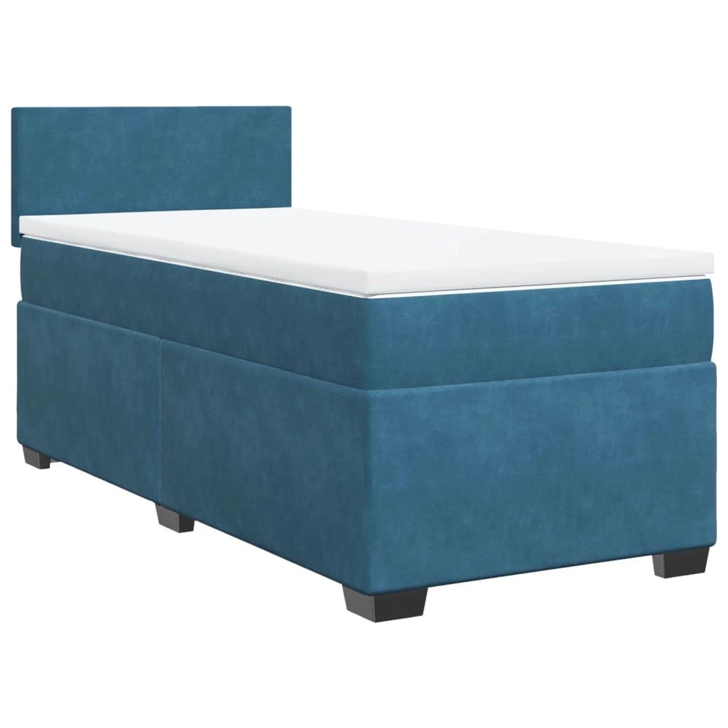 vidaXL Boxspringbett, Boxspringbett mit Matratze Blau 80x200 cm Samt günstig online kaufen