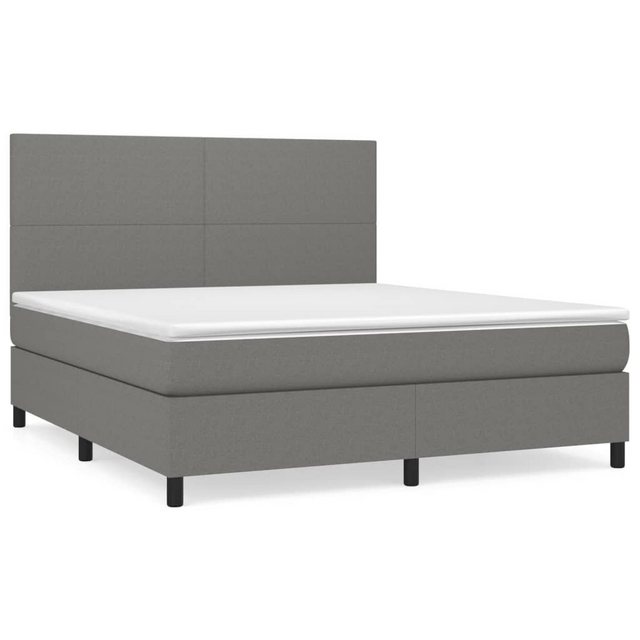 vidaXL Bettgestell Boxspringbett mit Matratze Dunkelgrau 160x200 cm Stoff B günstig online kaufen