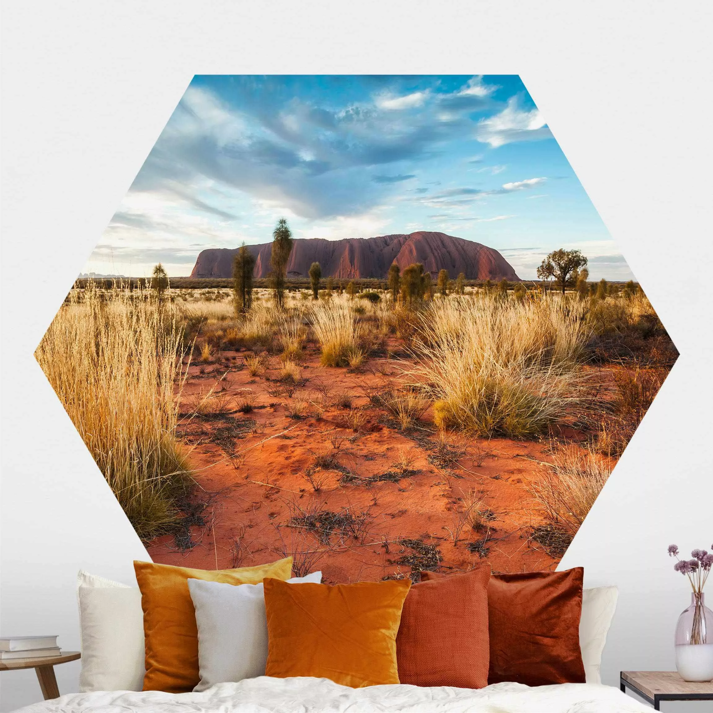 Hexagon Fototapete selbstklebend Steppe günstig online kaufen