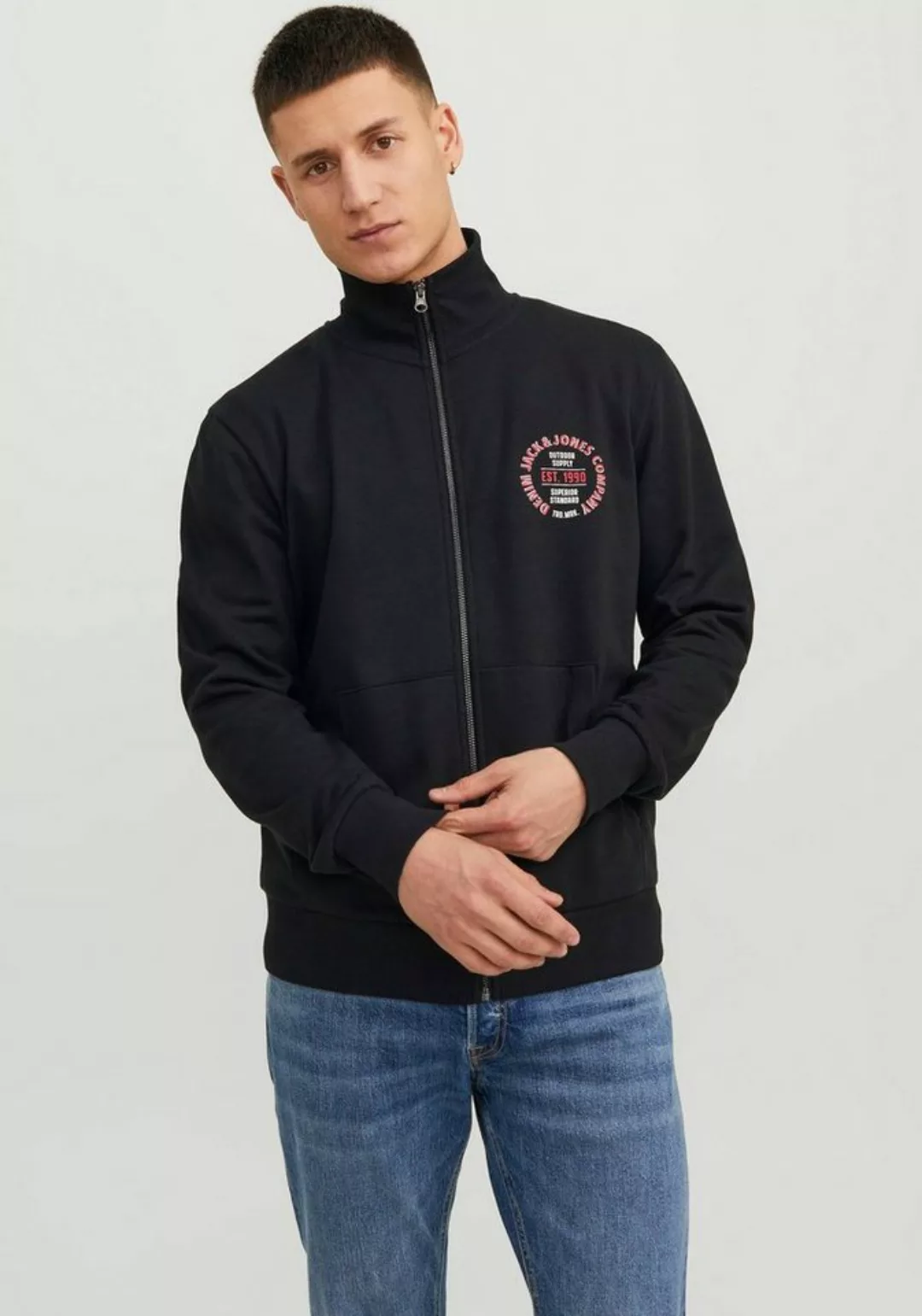 Jack & Jones Sweatjacke JJ JJANDY SWEAT ZIP HIGH NECK günstig online kaufen