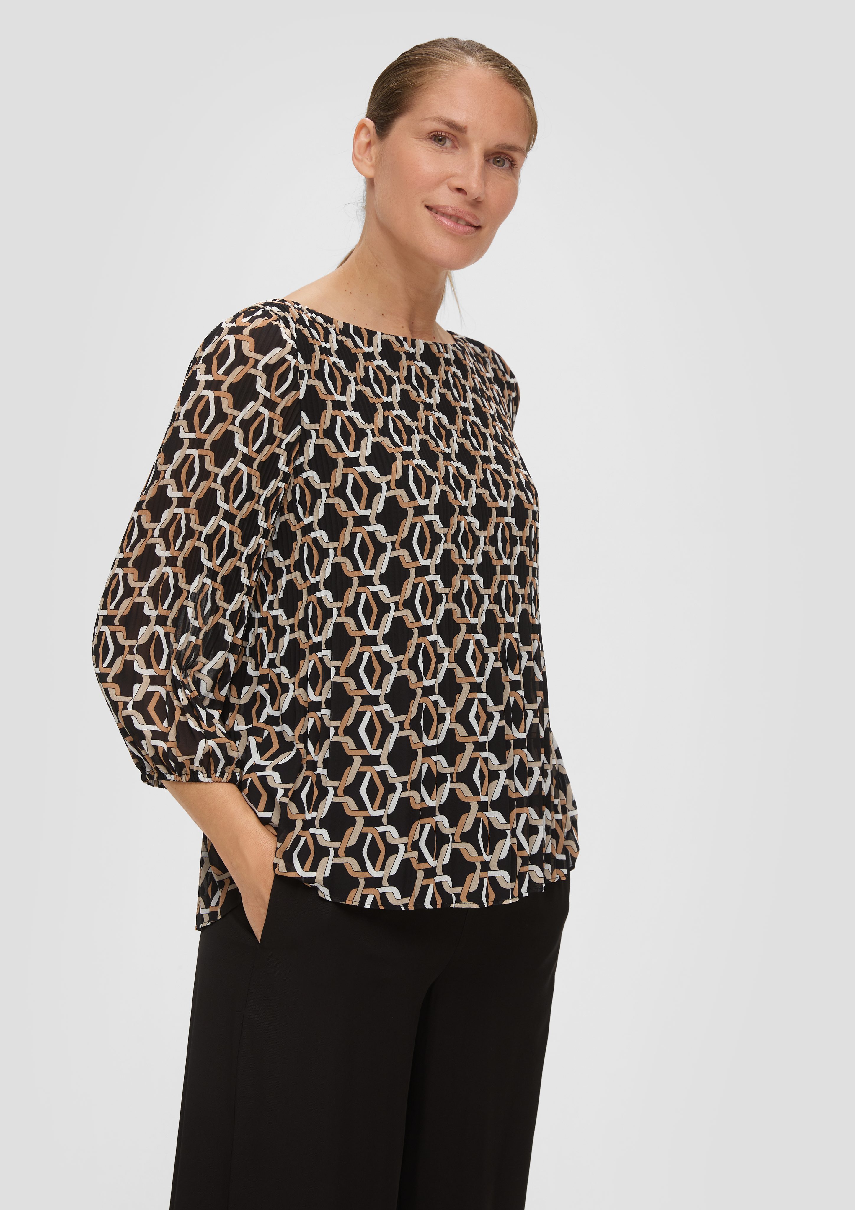 s.Oliver BLACK LABEL Langarmbluse Chiffonbluse mit günstig online kaufen