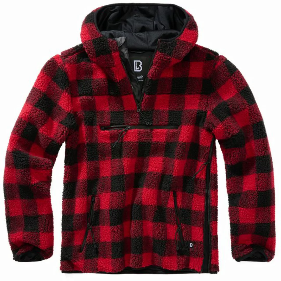 Brandit Fleecepullover Brandit Teddyfleece Pullover Worker, rot/schwarz günstig online kaufen