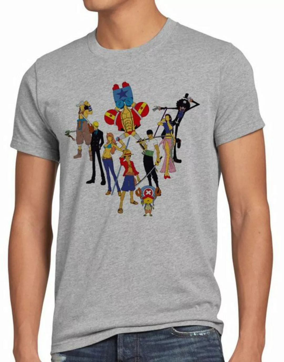 style3 Print-Shirt Herren T-Shirt Piratenbande ruffy zoro one nami lysop mo günstig online kaufen