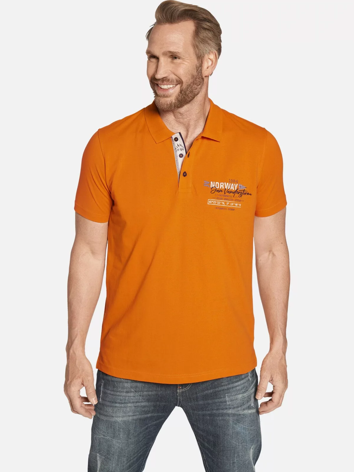 Jan Vanderstorm Poloshirt RAGGE mit seitlichen Schlitzen günstig online kaufen