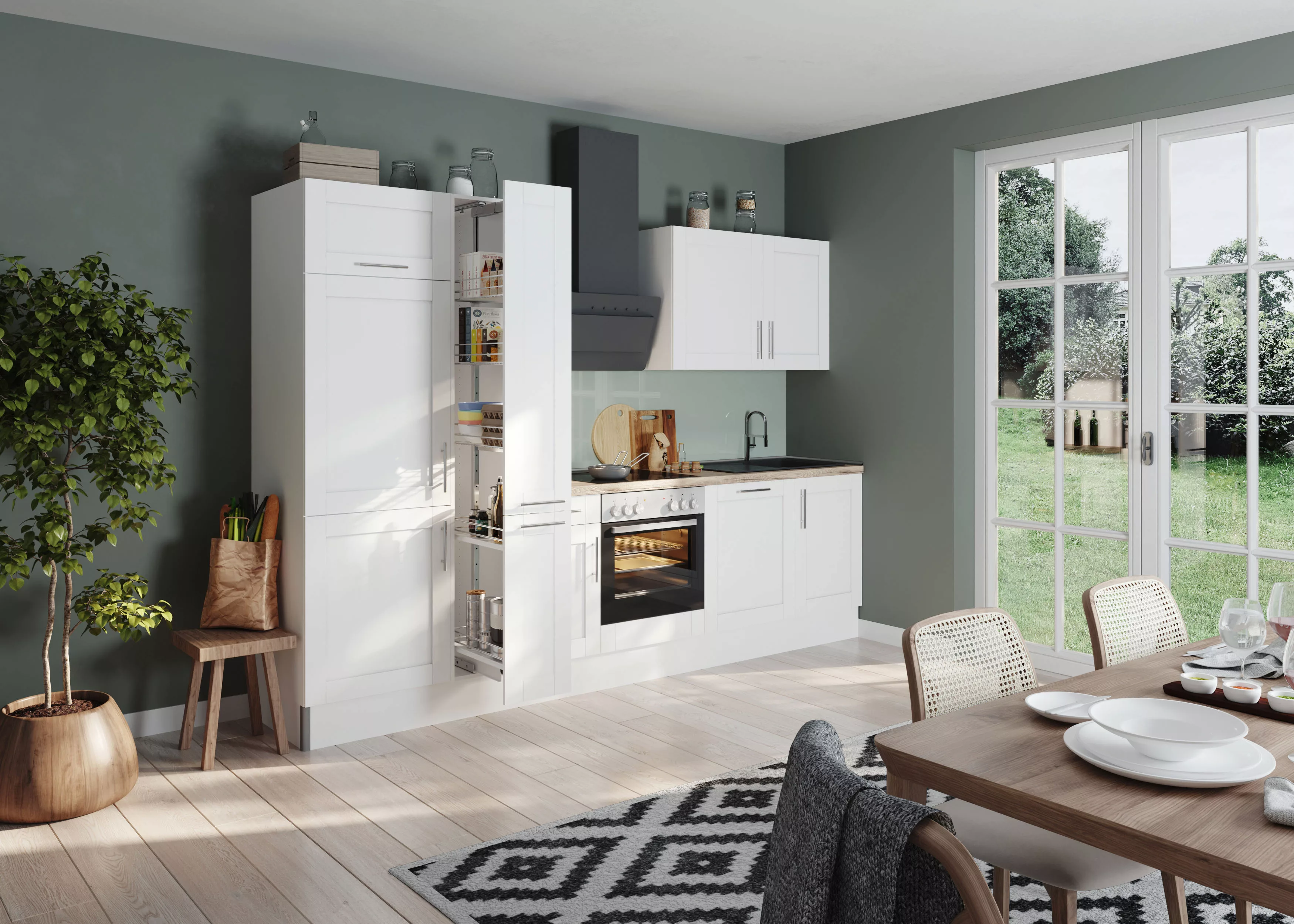 OPTIFIT Küche "Ahus", Breite 310 cm,wahlweise mit E-Geräten,MDF Fronten,Sof günstig online kaufen