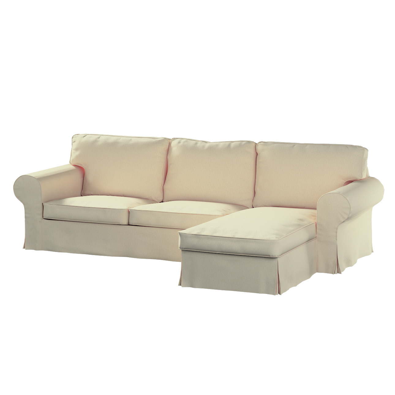 Bezug für Ektorp 2-Sitzer Sofa mit Recamiere, vanille, Ektorp 2-Sitzer Sofa günstig online kaufen