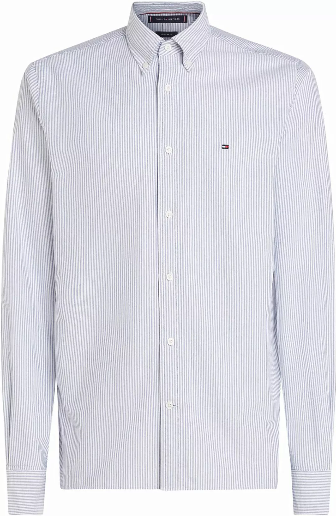 Tommy Hilfiger Oxford Hemd Streifen Hellblau - Größe XL günstig online kaufen