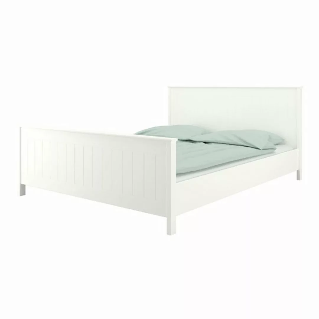 STEENS Holzbett, Landhaus Bettgestell 180x200cm Doppelbett Gästebett weiß günstig online kaufen