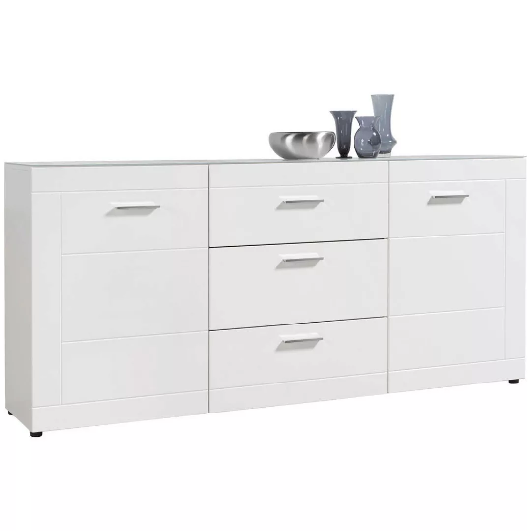 Sideboard Atlanta weiß Hochglanz perlweiß Optik B/H/T: ca. 192x88x40 cm günstig online kaufen