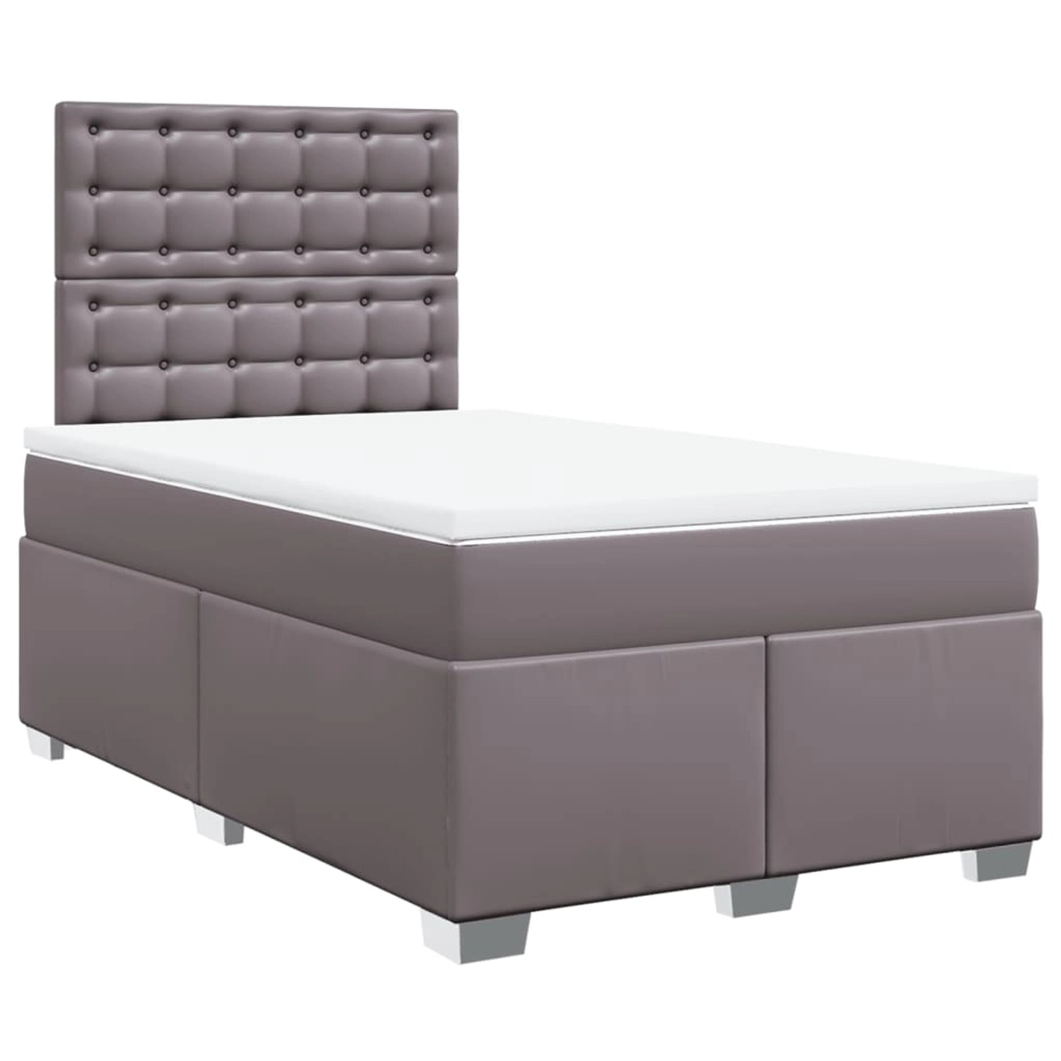 vidaXL Boxspringbett mit Matratze Grau 120x190 cm Kunstleder2107892 günstig online kaufen