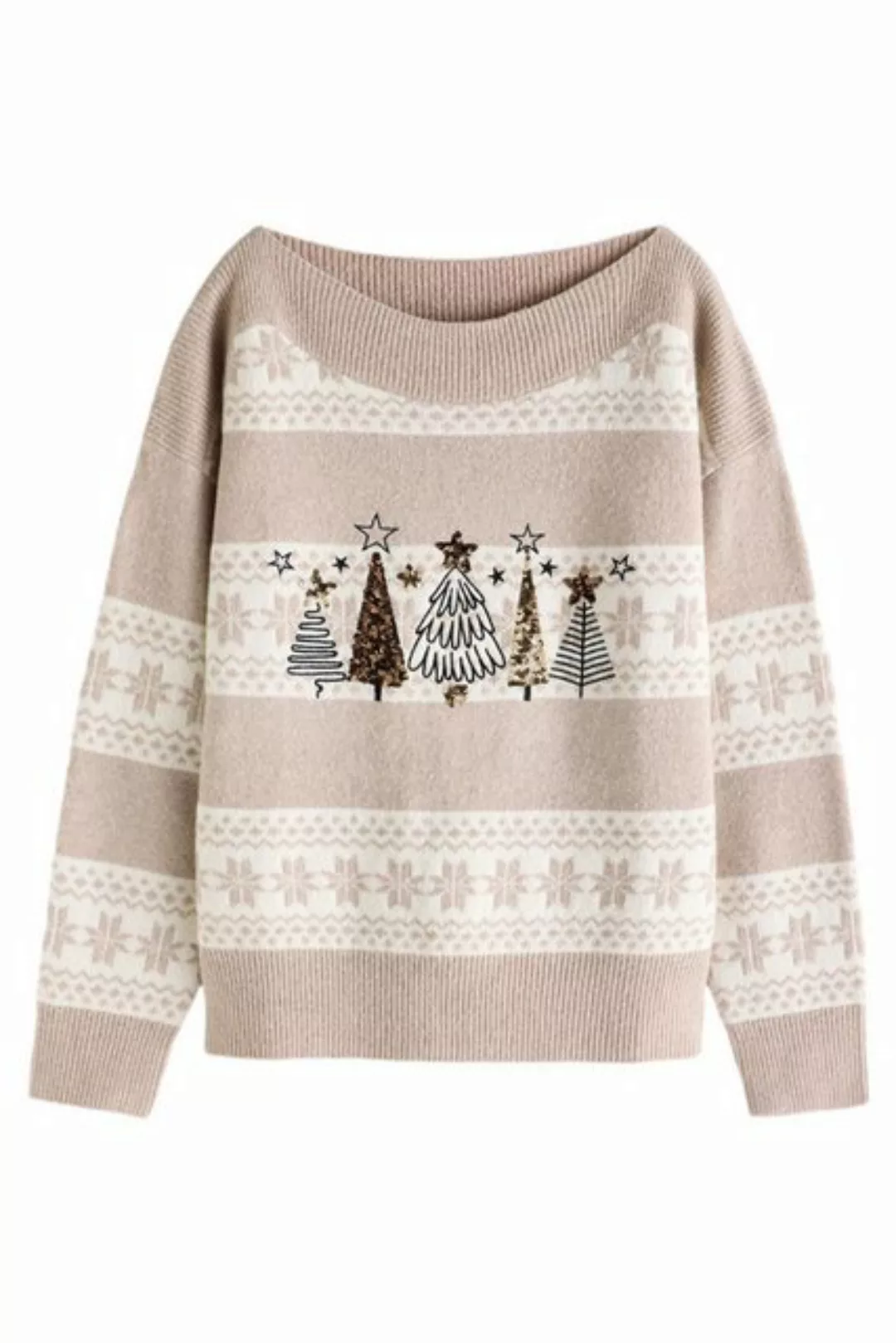 Next Rundhalspullover Weihnachtlicher Strickpullover – Kurzgröße (1-tlg) günstig online kaufen