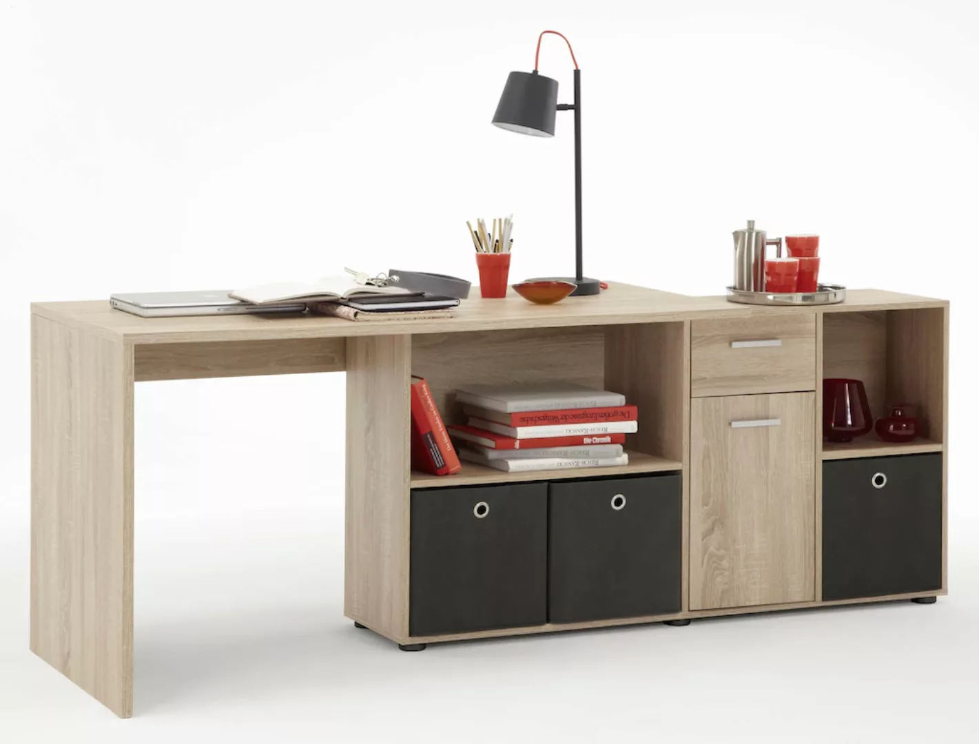 FMD Eckschreibtisch "Lex, Schreibtisch / Sideboard,", variabel montierbar, günstig online kaufen