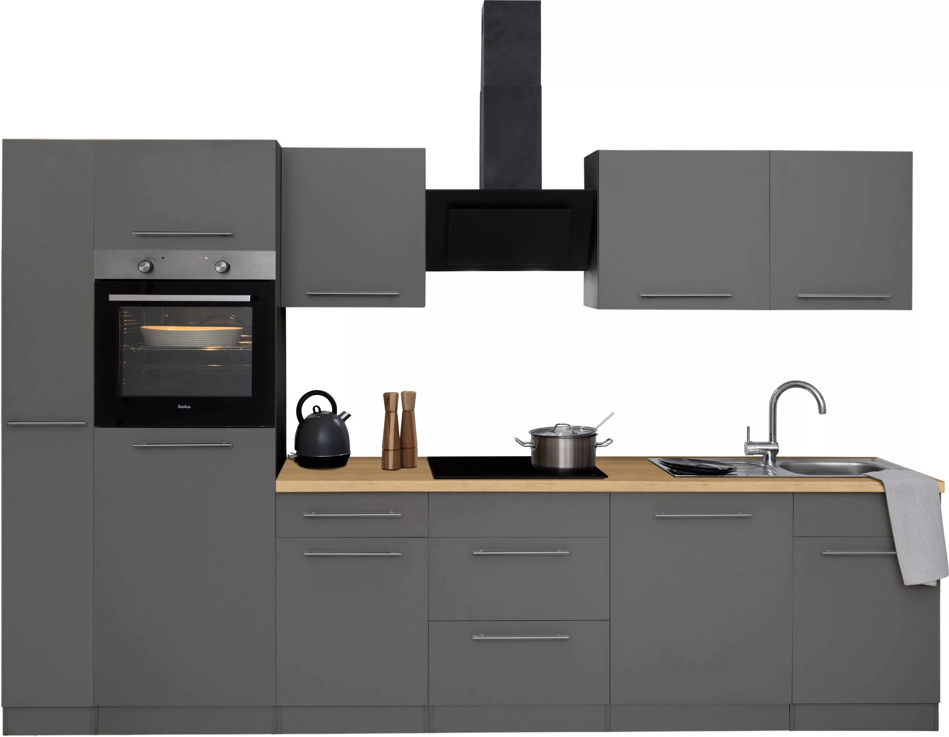 wiho Küchen Küchenzeile »Unna«, mit E-Geräten, Breite 310 cm günstig online kaufen