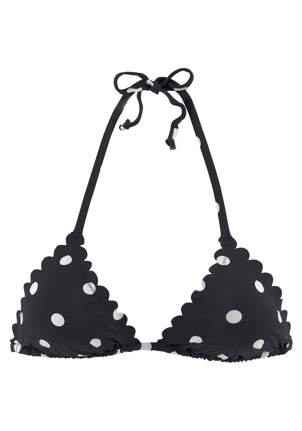 LASCANA Triangel-Bikini-Top "Jada", mit Muschelkante und Pünktchen günstig online kaufen