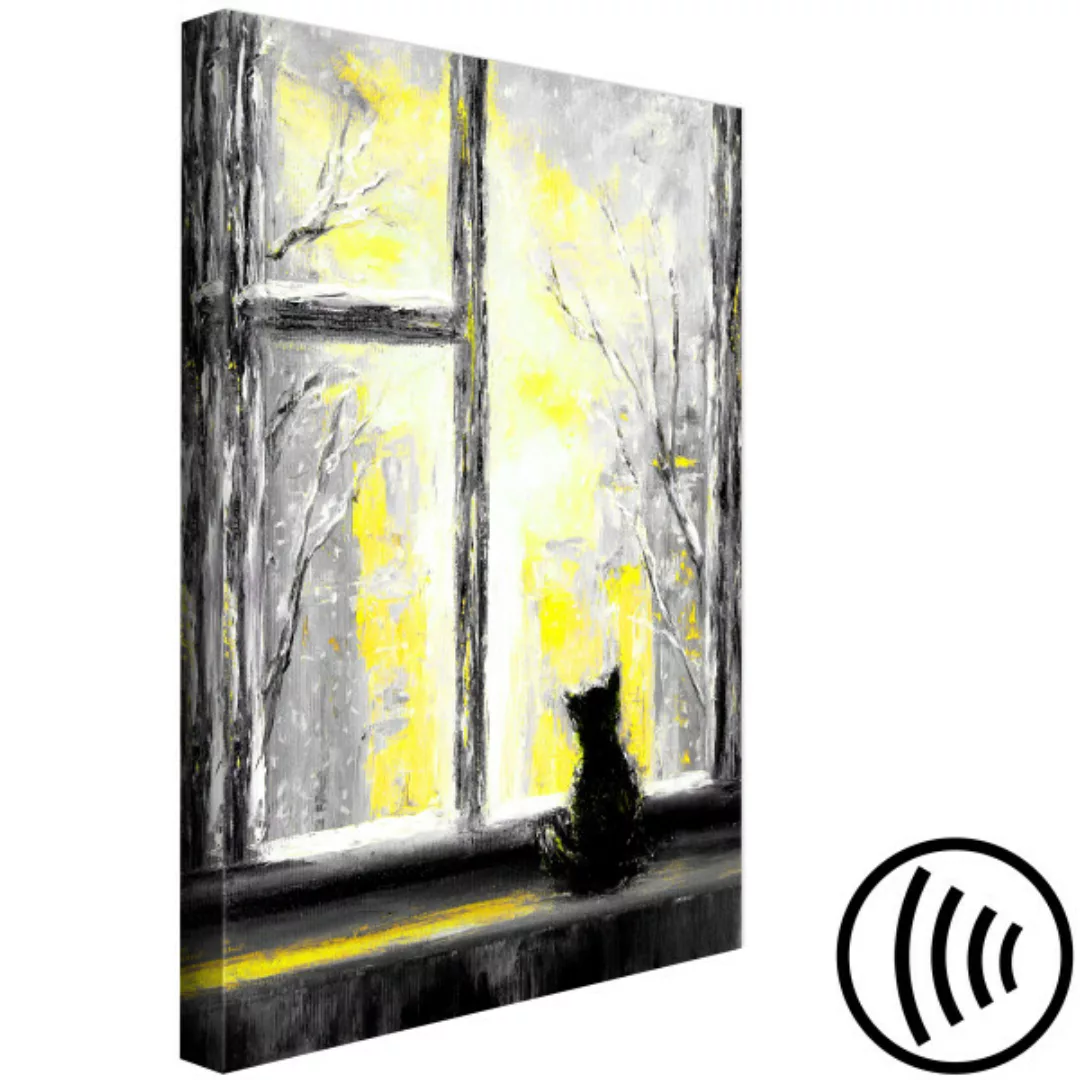 Wandbild Longing Kitty (1 Part) Vertical Yellow XXL günstig online kaufen