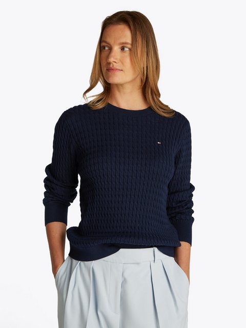 Tommy Hilfiger Rundhalspullover CO CABLE C-NK LS SWEATER mit Zopfmuster günstig online kaufen