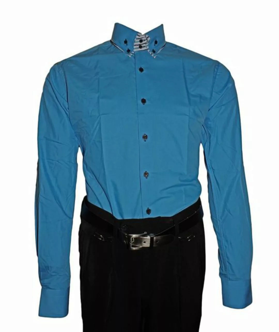 Pierre Martin Businesshemd Designer Herren Hemd doppel Kragen Slim Fit 2-fa günstig online kaufen