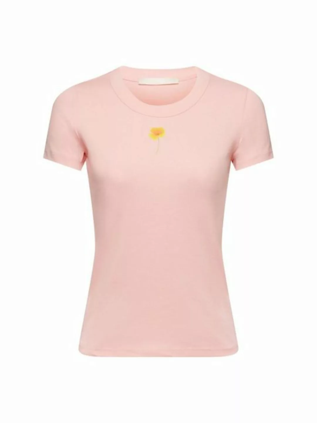 edc by Esprit T-Shirt T-Shirt mit floralem Print auf der Brust (1-tlg) günstig online kaufen