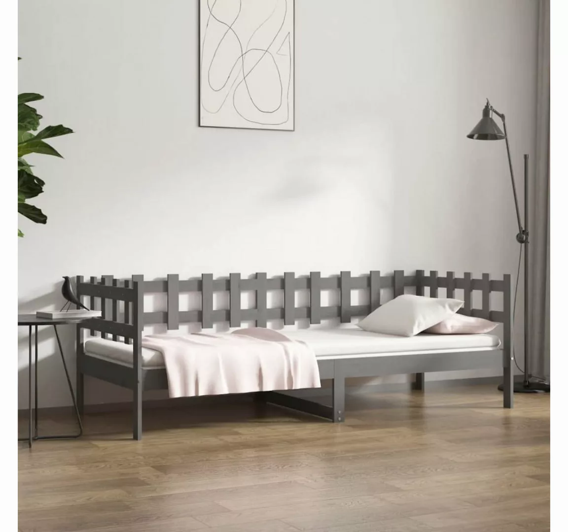 vidaXL Bett Tagesbett Grau 90x190 cm Massivholz Kiefer günstig online kaufen