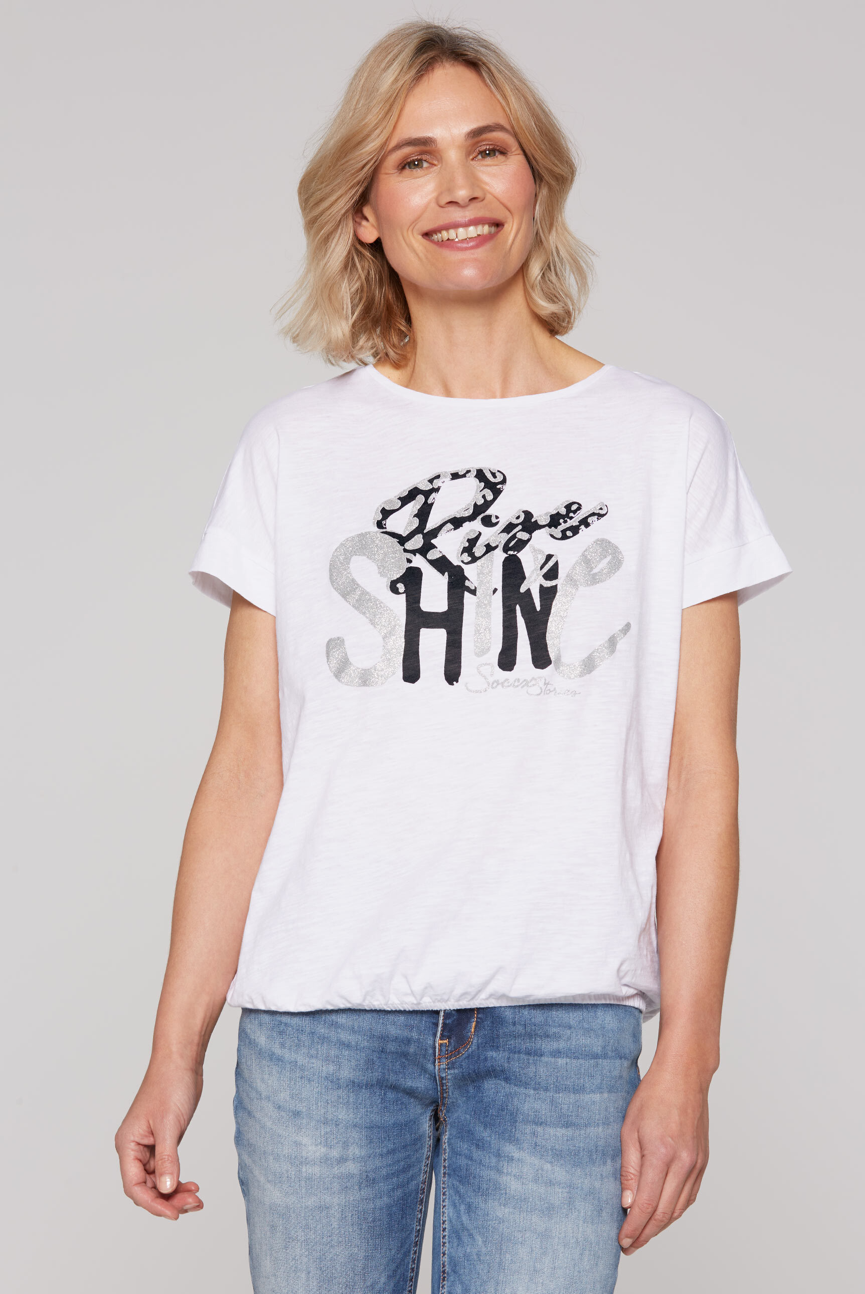 SOCCX Rundhalsshirt, mit Gummizug im Saum günstig online kaufen