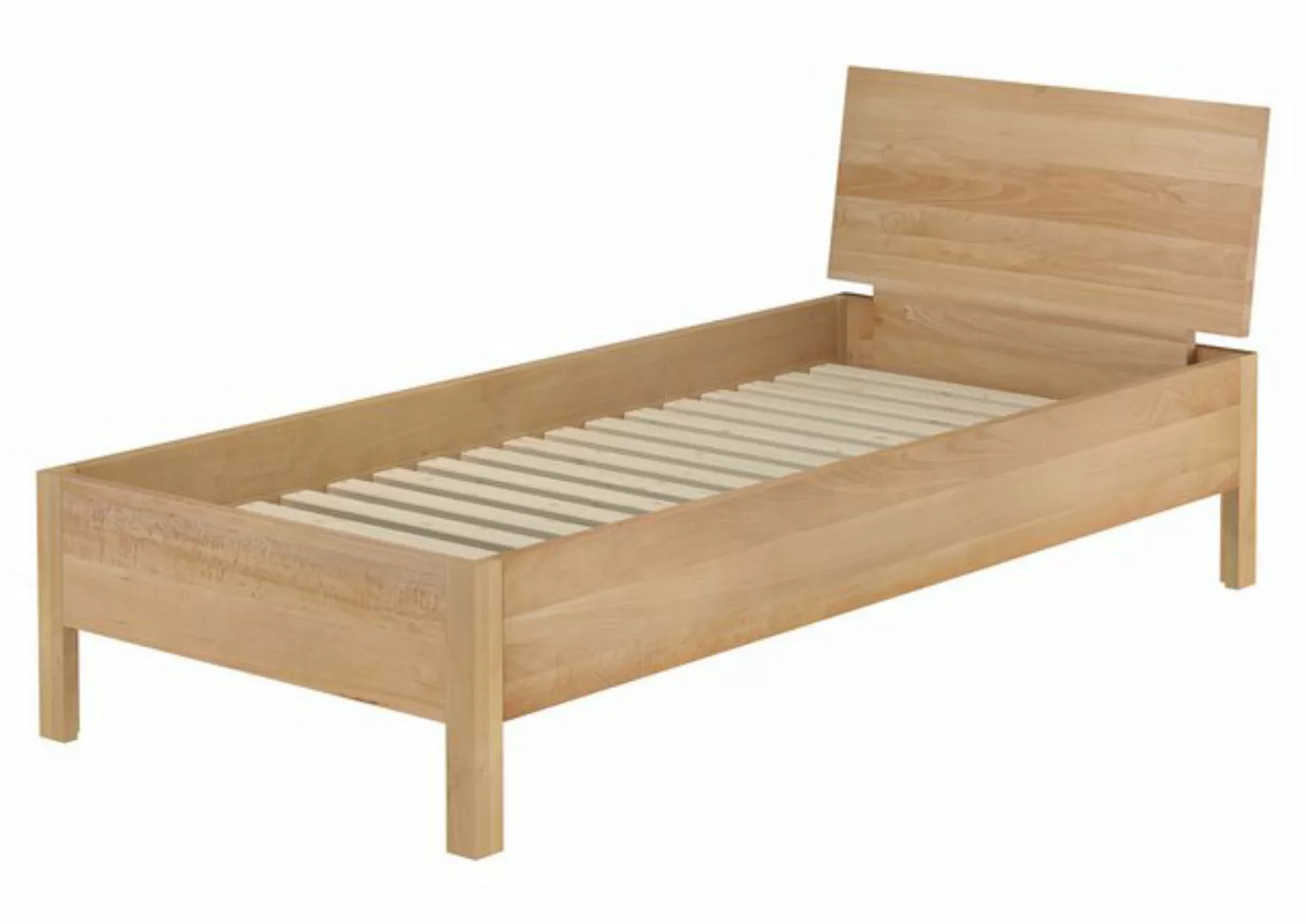 ERST-HOLZ Bett Einzelbett metallfrei 90x200 massives Buchenholz, Buchegeölt günstig online kaufen