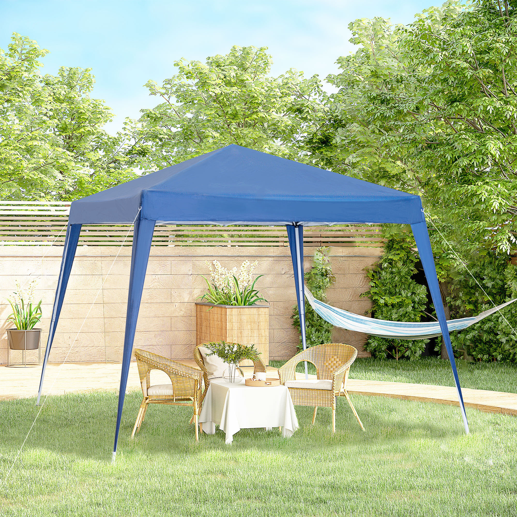 Outsunny Pavilion Gartenpavillon Pop-up Faltbar 3 x 3 m Stahl Polyester was günstig online kaufen
