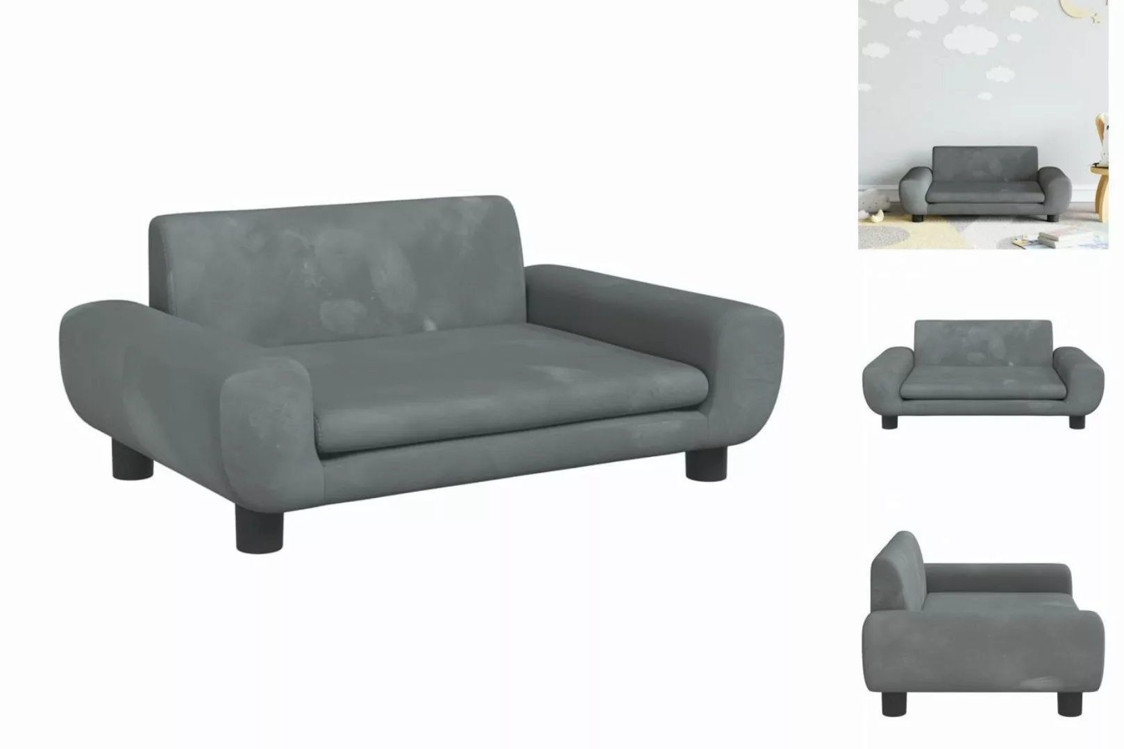 vidaXL Kindersofa Kindersofa Dunkelgrau 70x45x33 cm Samt Kindercouch Kinder günstig online kaufen