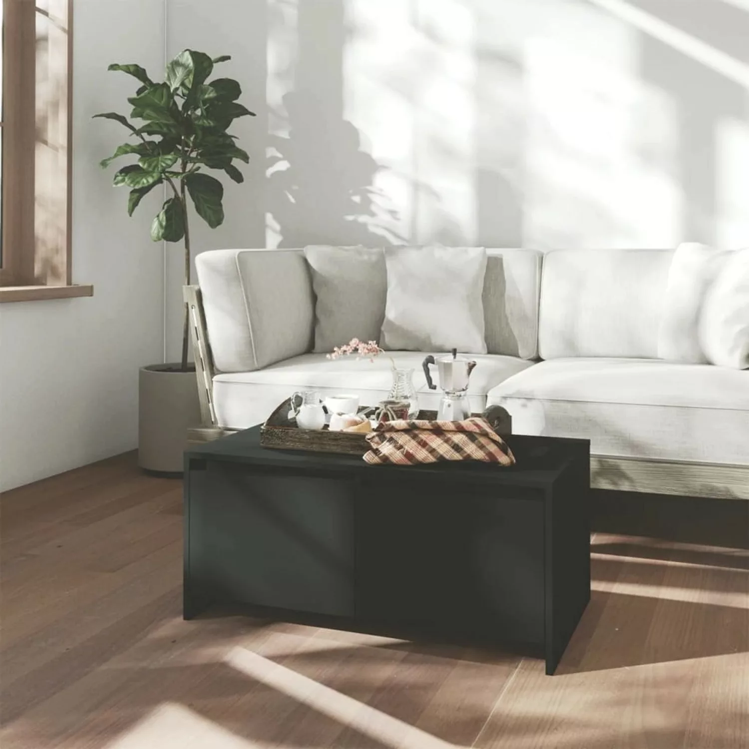 Couchtisch Schwarz 90x50x41,5 Cm Spanplatte günstig online kaufen