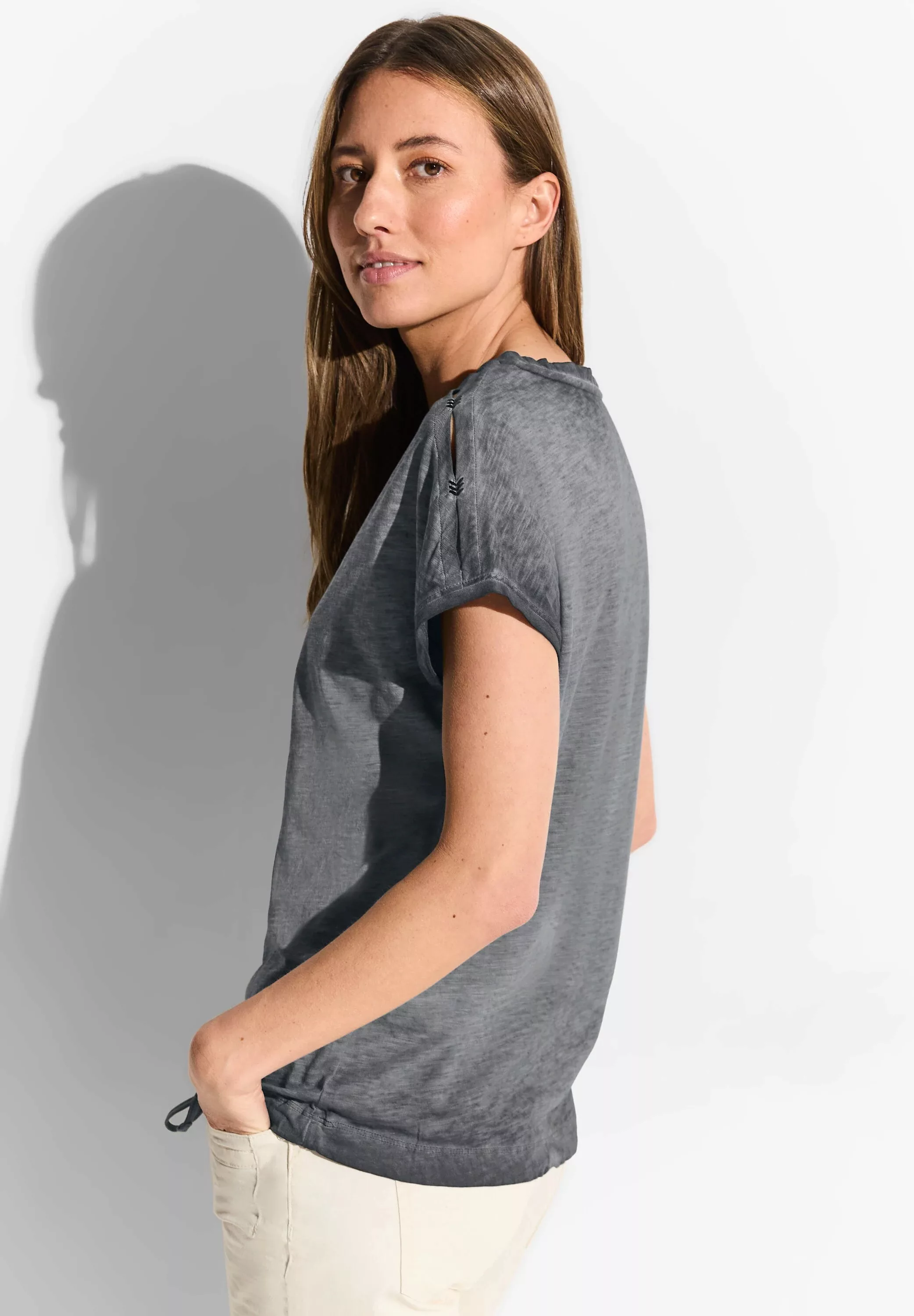 Cecil T-Shirt in Melange Optik günstig online kaufen